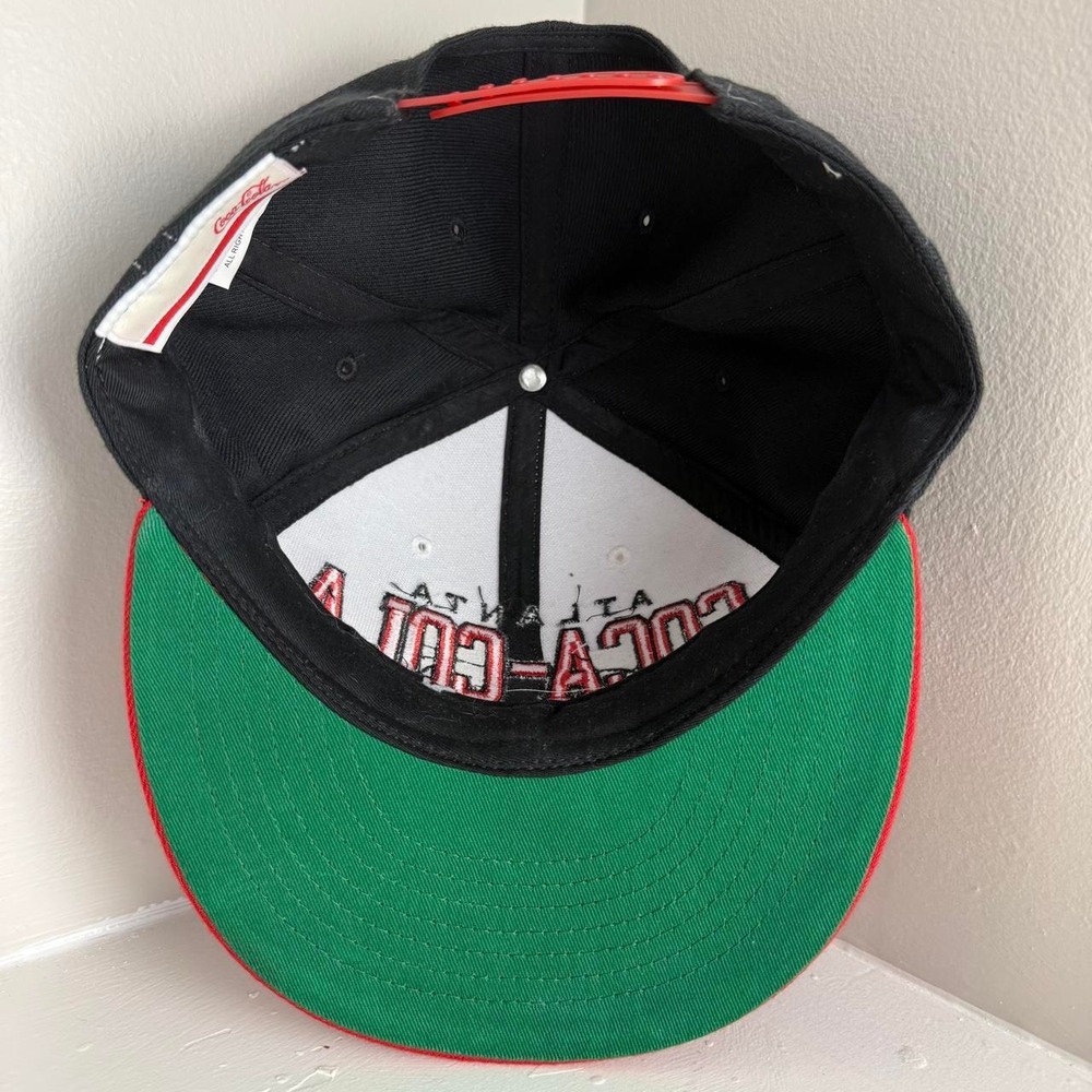 Vintage 90s Coca-Cola Atlanta Polar Bear Colorblock Snapback Hat - Picture 8 of 8